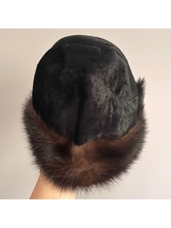 Vintage 40s 50s Black Velvet Burlesque Cocktail Sculpted Headband Half Hat main image 7